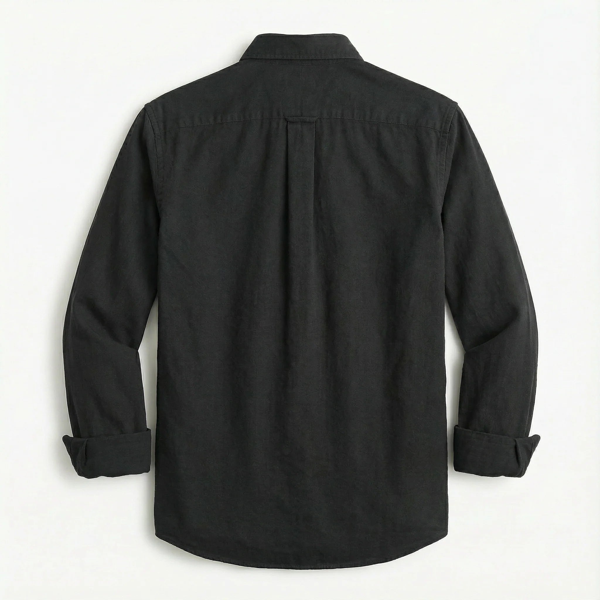 Men’s Long-Sleeve Button-Up Shirt – Collared Design, Chest Pocket