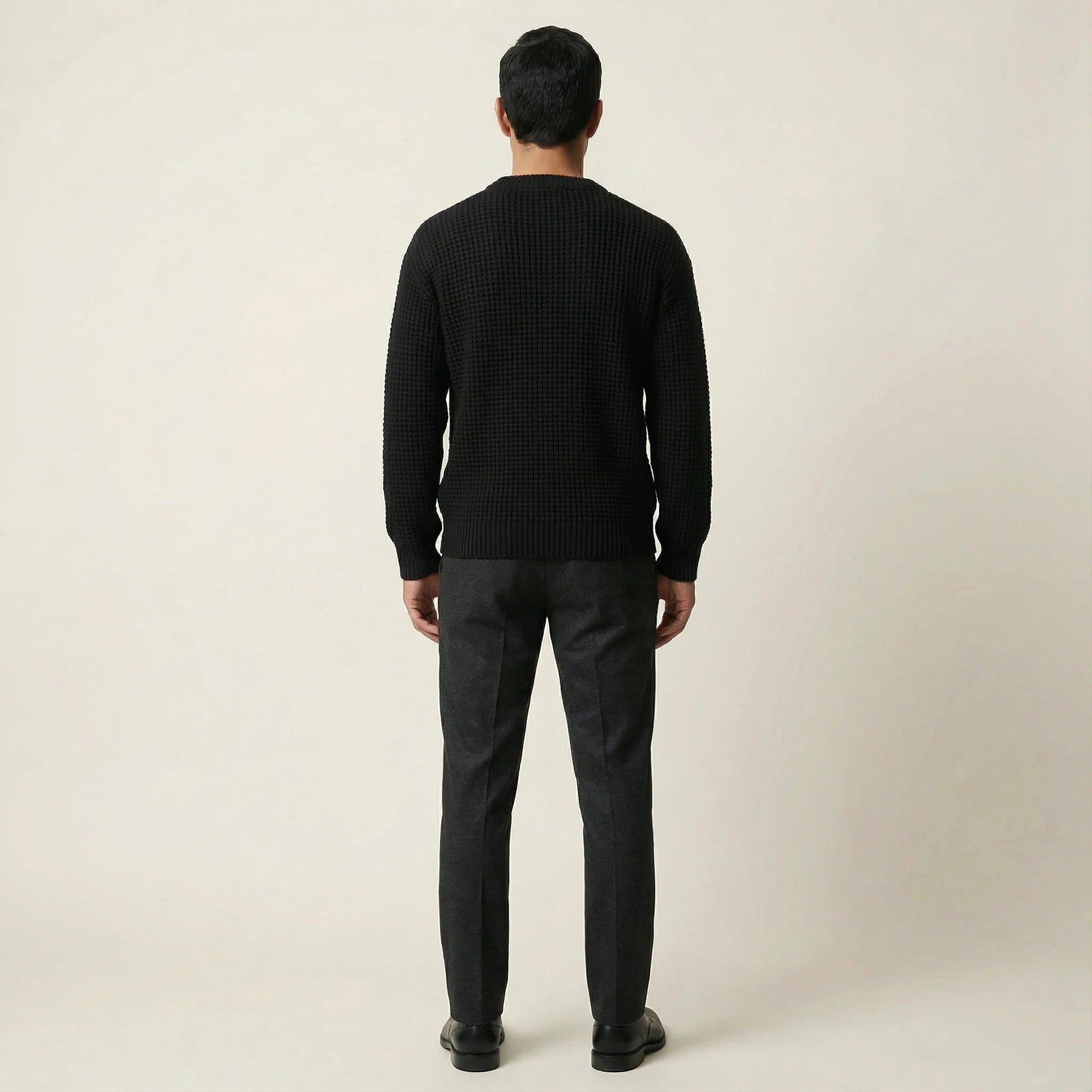Men’s Long-Sleeve Sweater – Crew Neck, Casual Fit Design
