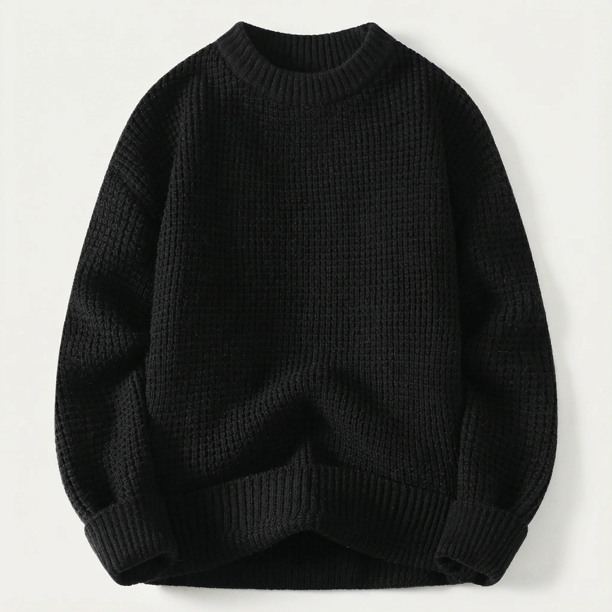 Men’s Long-Sleeve Sweater – Crew Neck, Casual Fit Design