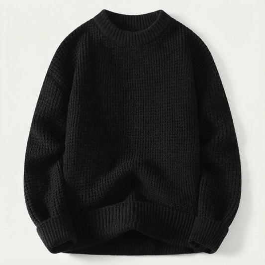 Men’s Long-Sleeve Sweater – Crew Neck, Casual Fit Design