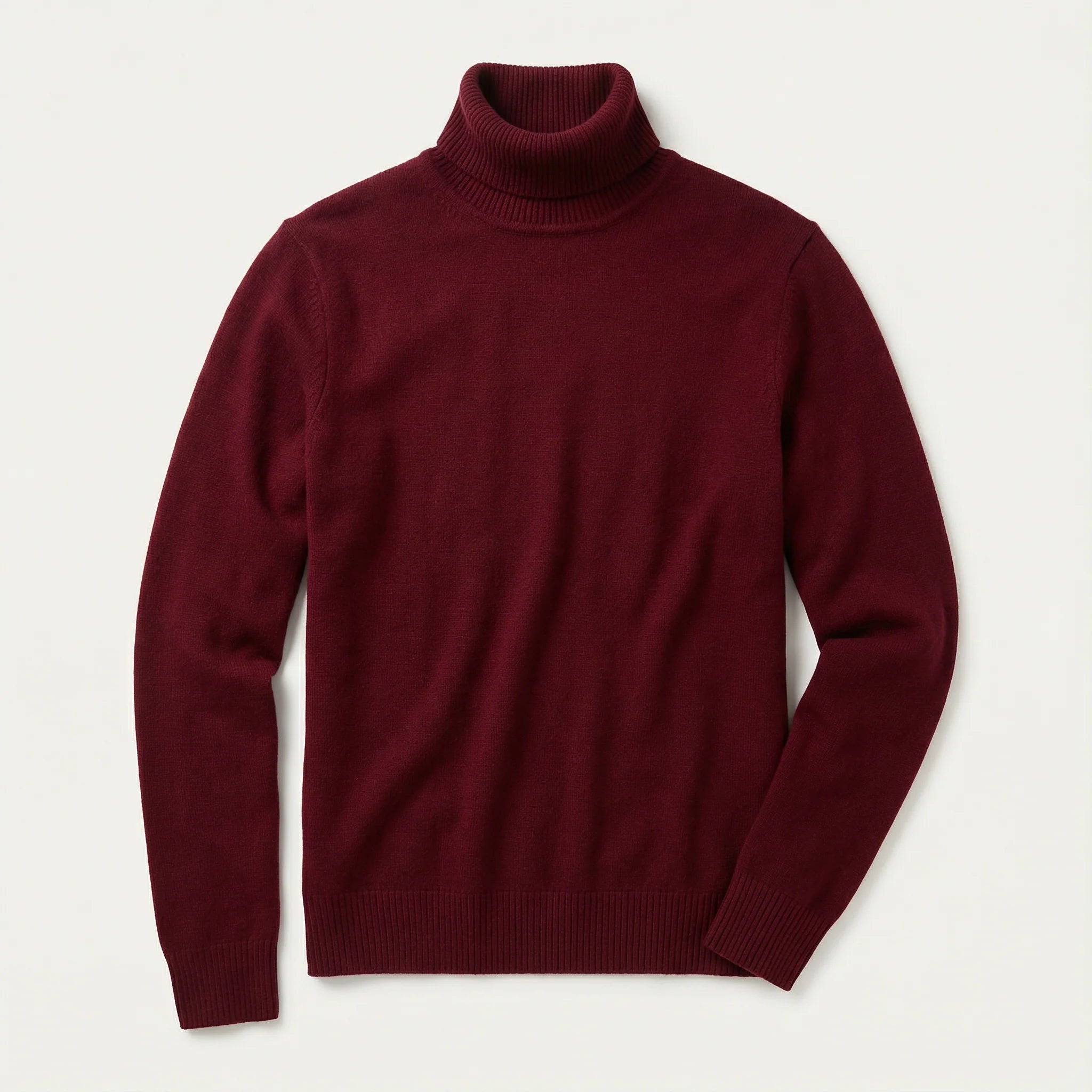 Men’s Long-Sleeve Turtleneck Sweater – Ribbed Collar and Cuffs