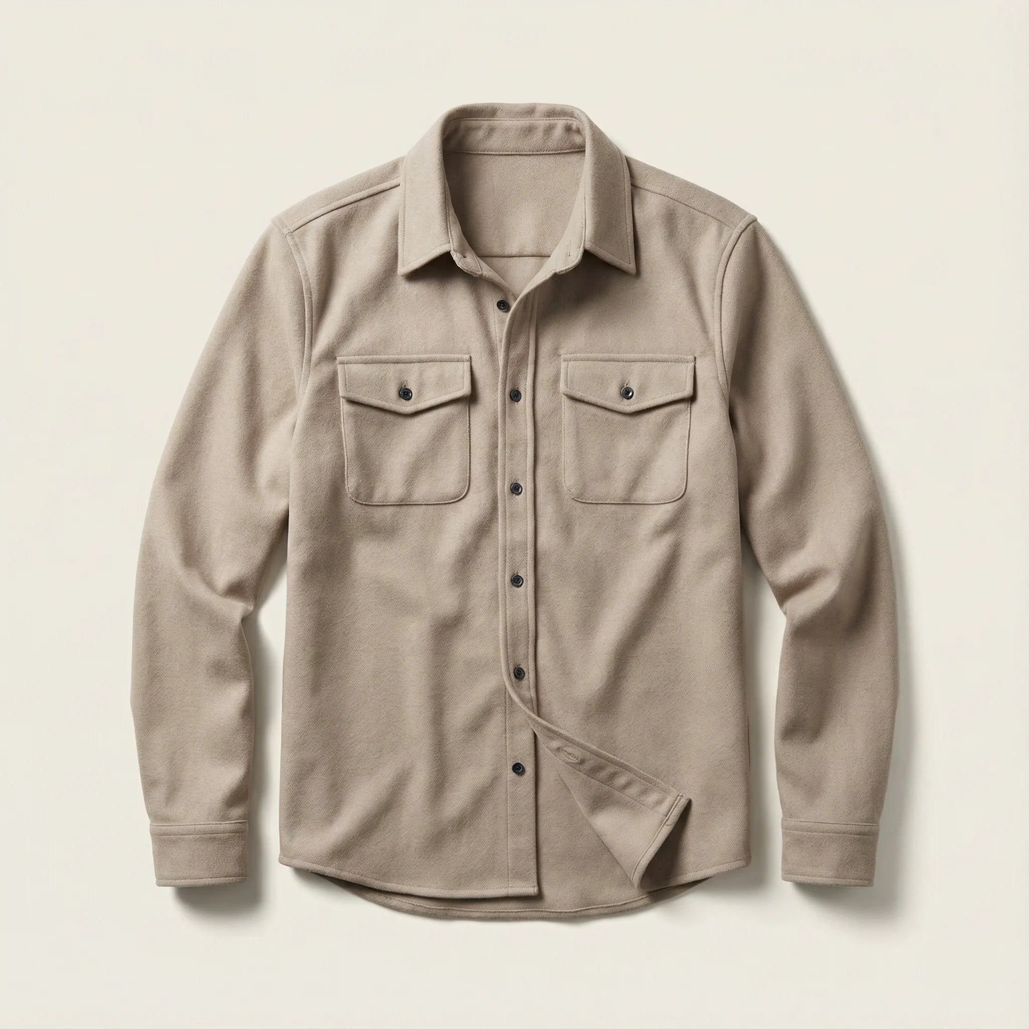 Men’s Overshirt Jacket – Button Front, Chest Pockets