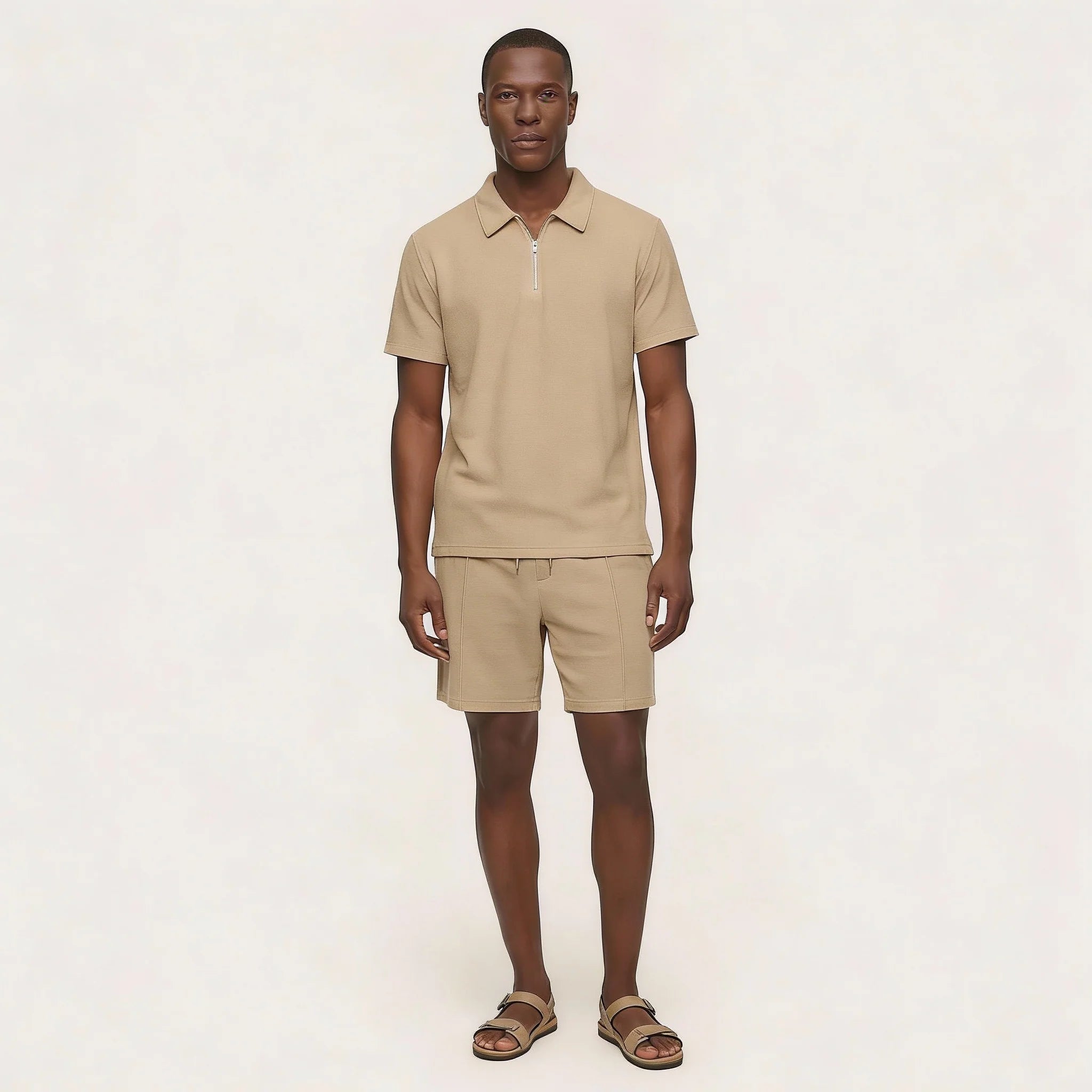 Men’s Polo Shirt and Shorts Set – Short Sleeves, Matching Design