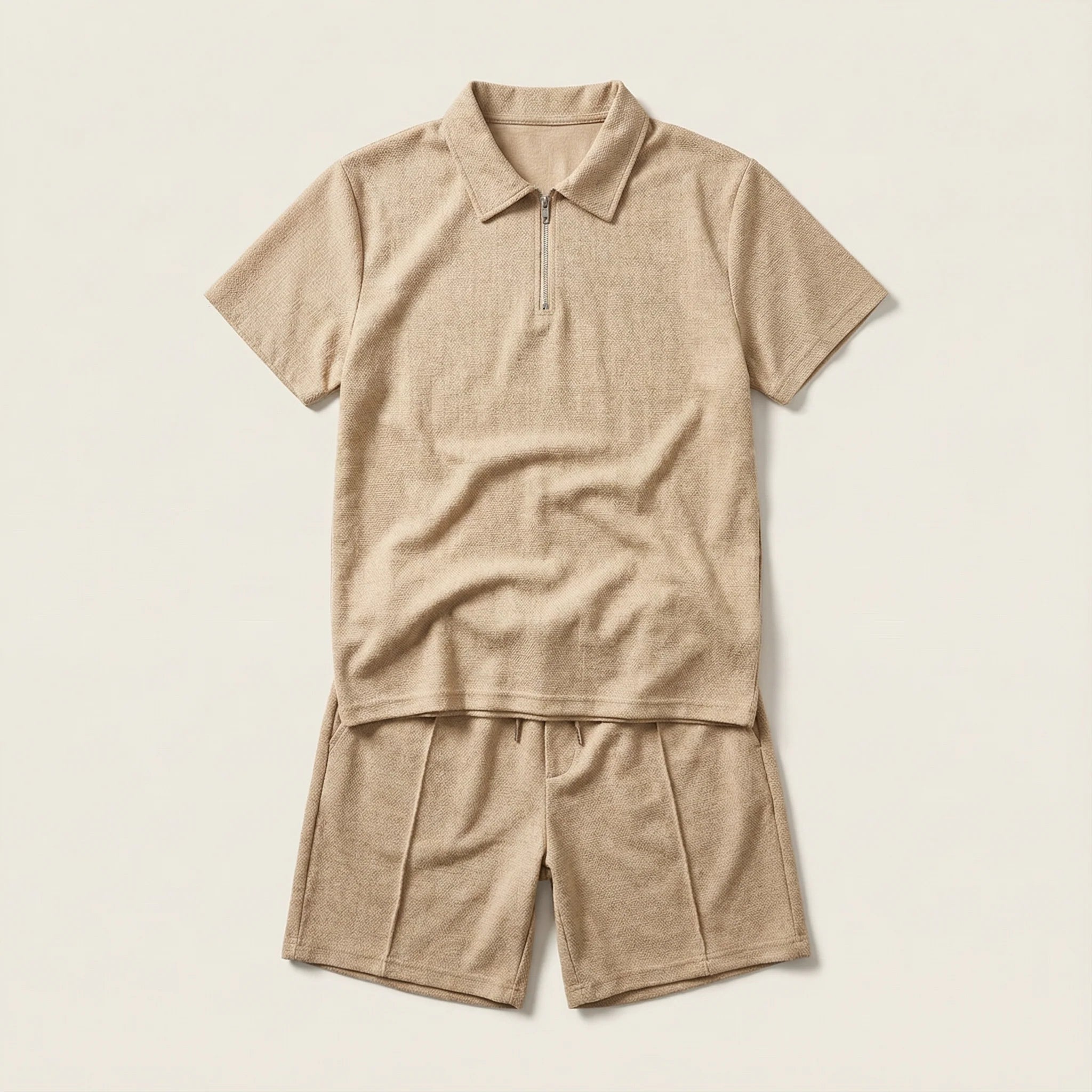 Men’s Polo Shirt and Shorts Set – Short Sleeves, Matching Design