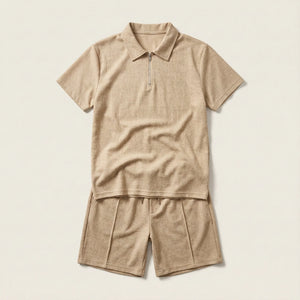 Men’s Polo Shirt and Shorts Set – Short Sleeves, Matching Design