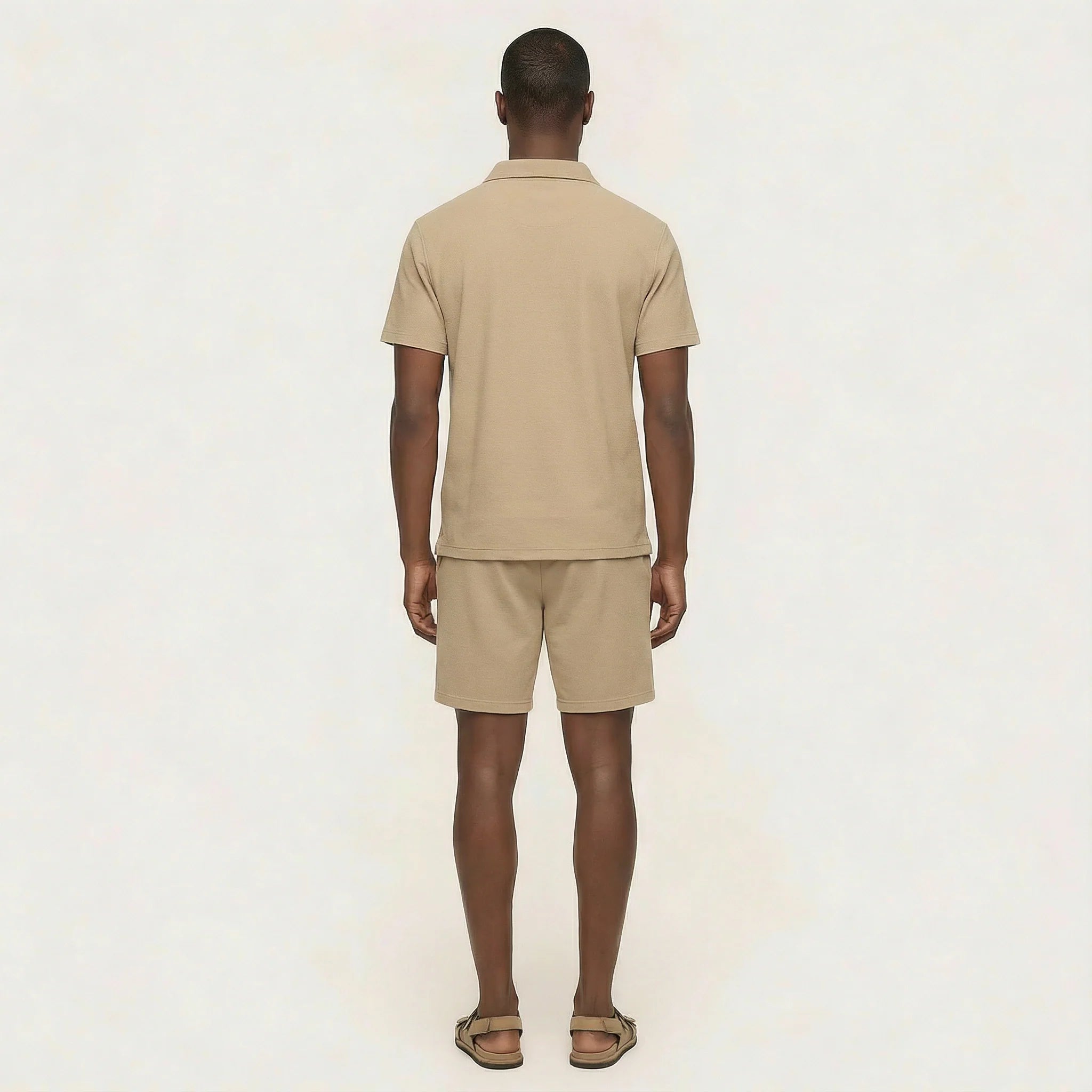 Men’s Polo Shirt and Shorts Set – Short Sleeves, Matching Design