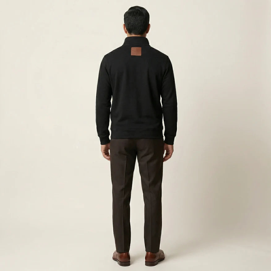 Men’s Quarter-Zip Sweater – Long Sleeve Pullover Style