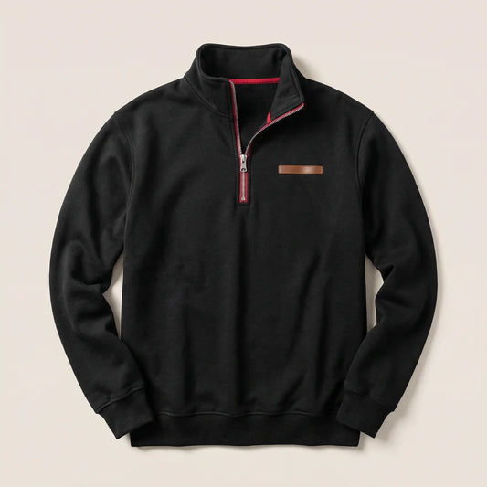 Men’s Quarter-Zip Sweater – Long Sleeve Pullover Style