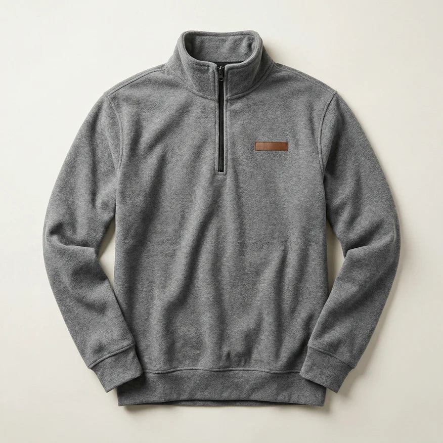 Men’s Quarter-Zip Sweater – Long Sleeve Pullover Style