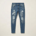 Men’s Slim-Fit Jeans – Distressed Design, Full-Length