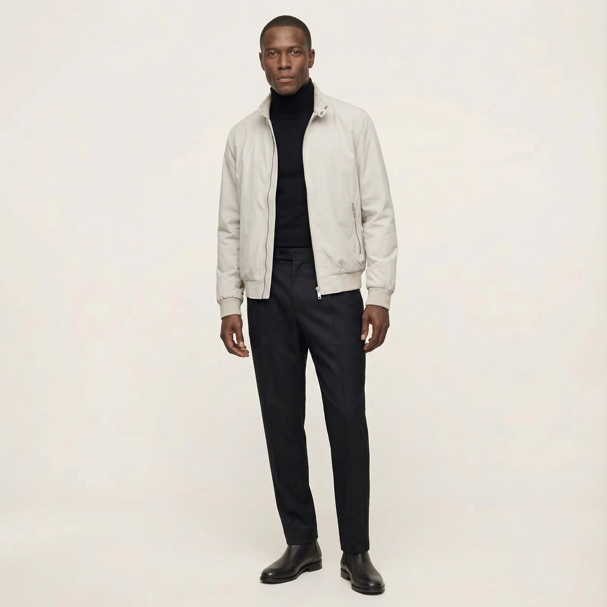 Men’s Zip-Front Jacket – Stand Collar