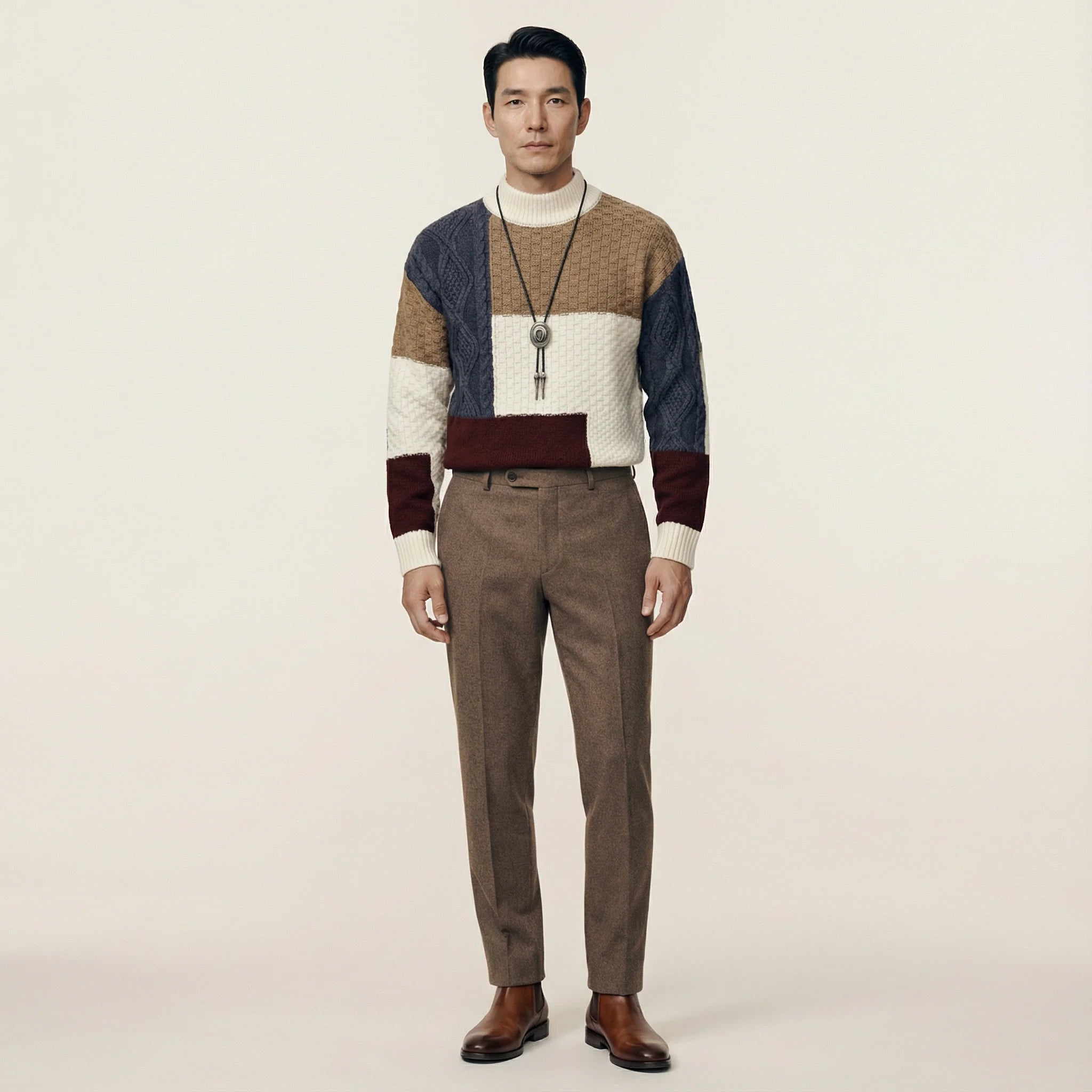 Retro Crewneck Sweater for Men