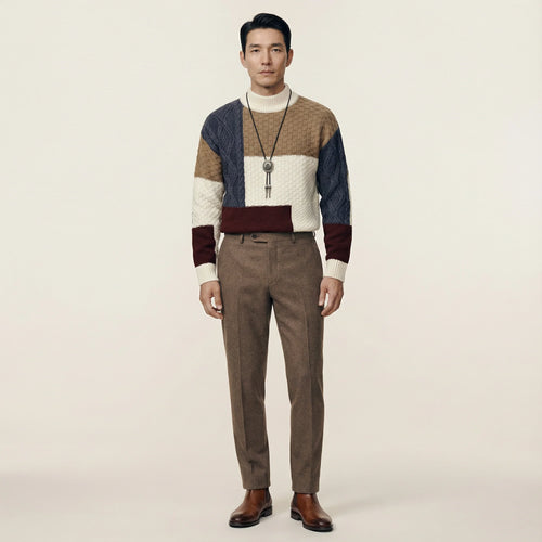 Retro Crewneck Sweater for Men