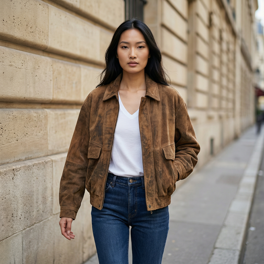 Women’s Button-Front Jacket – Collared Design