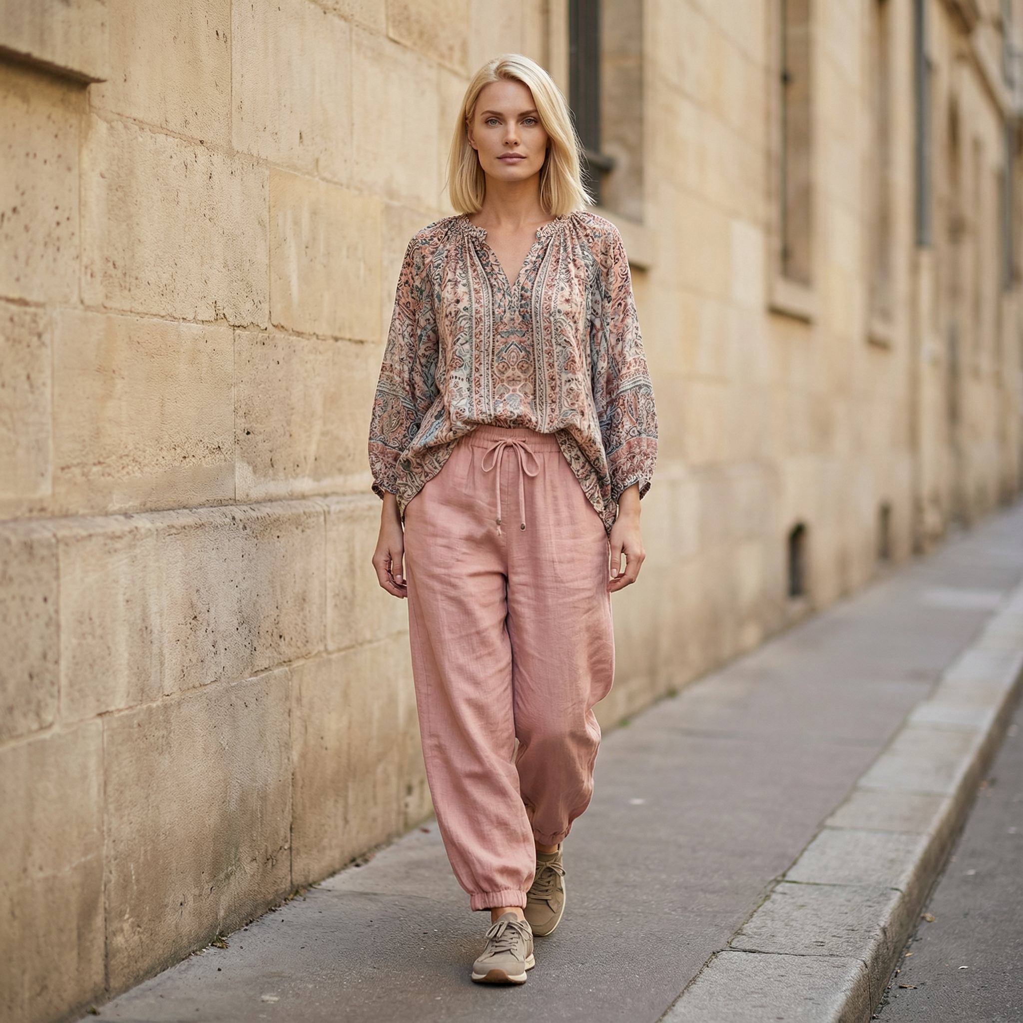 Women’s Casual Fit Pants – Elastic Waist