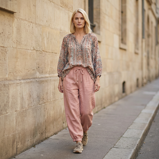 Women’s Casual Fit Pants – Elastic Waist