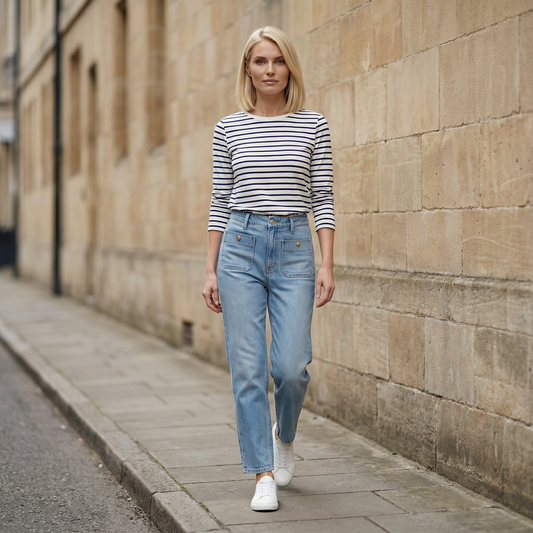 Women’s High-Waist Pants – Straight Leg, Utility Pockets