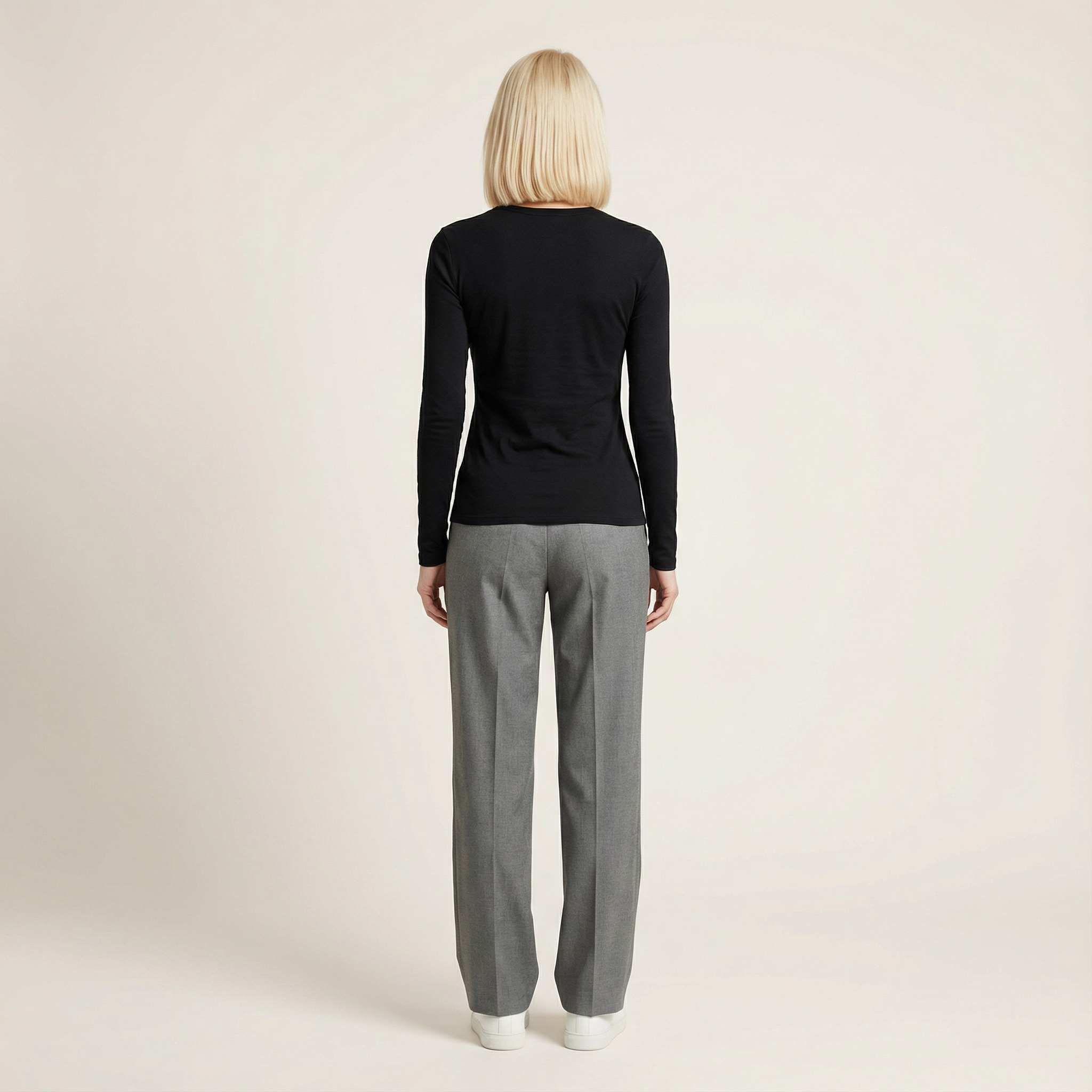 Women’s High-Waist Trousers – Wide-Leg, Formal Design