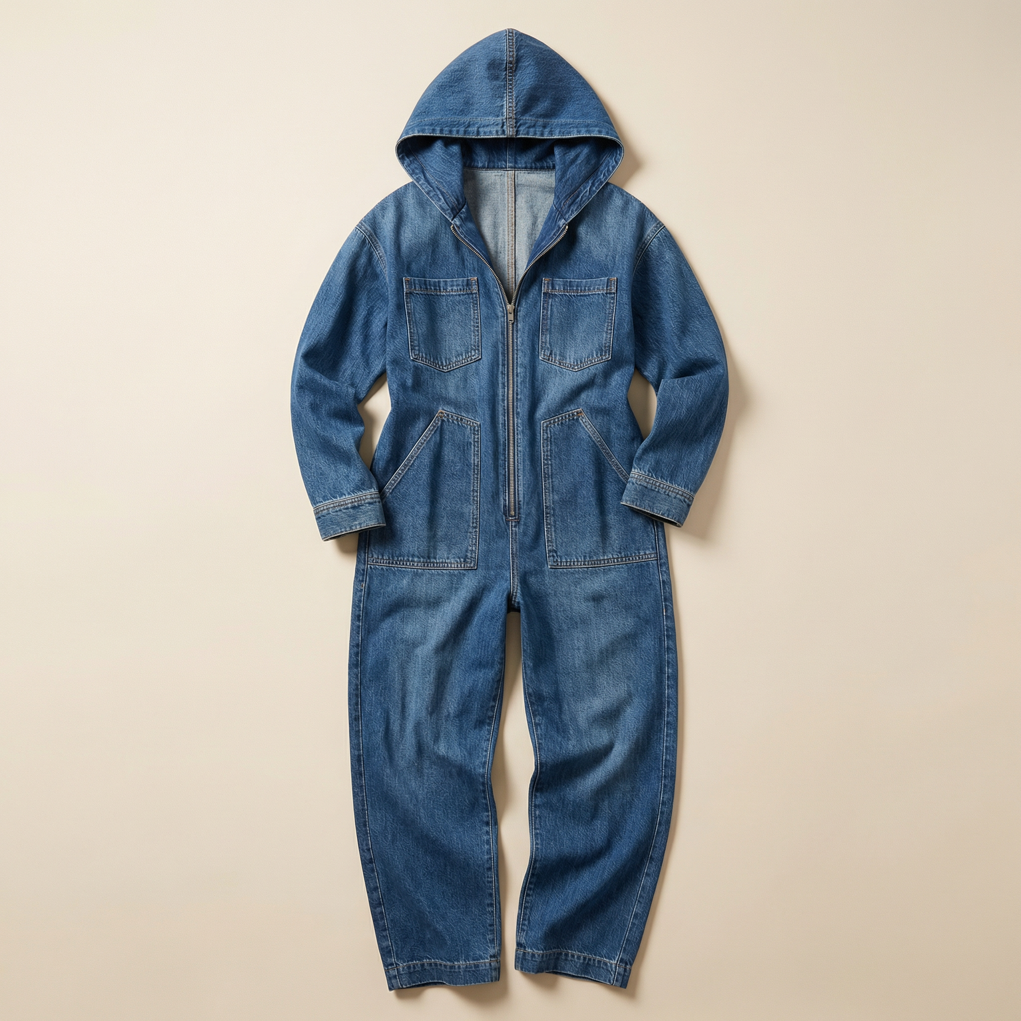 Women’s Hooded Jumpsuit – Zip Front