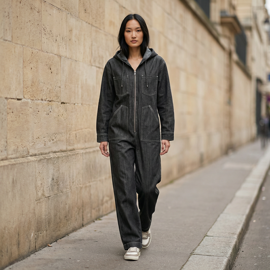 Women’s Hooded Jumpsuit – Zip Front