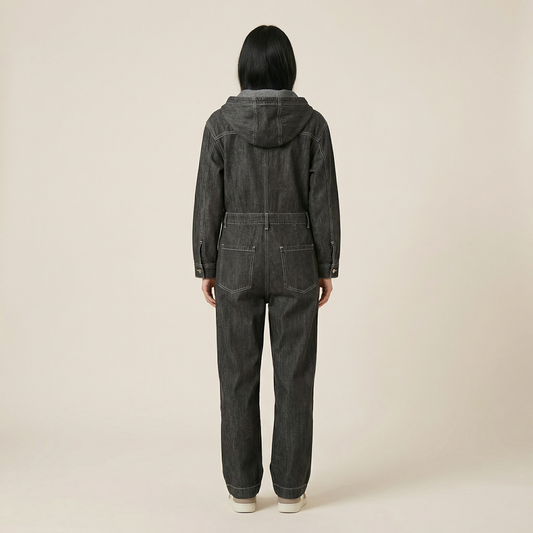 Women’s Hooded Jumpsuit – Zip Front