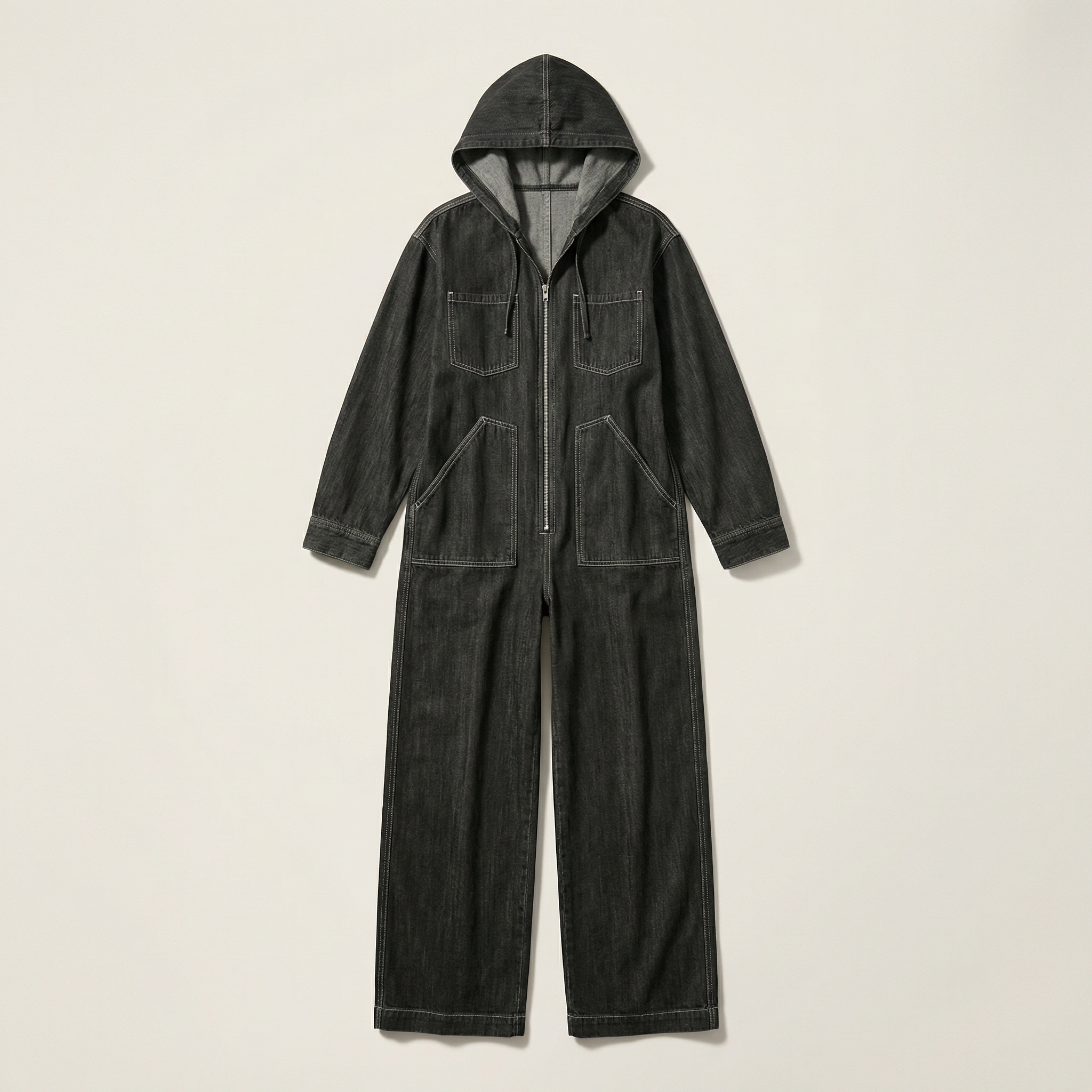 Women’s Hooded Jumpsuit – Zip Front