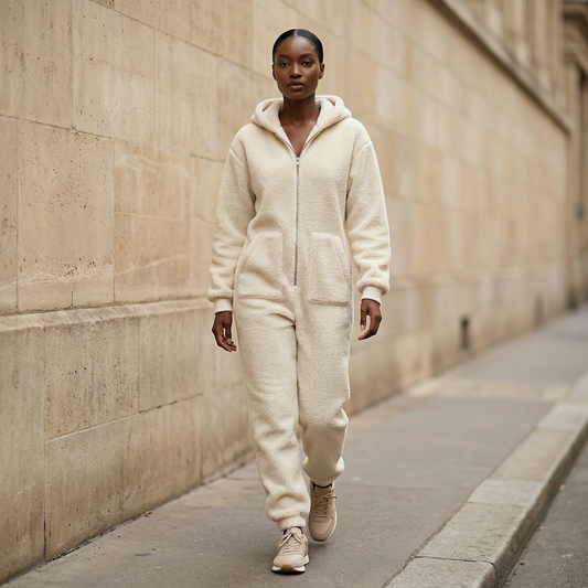 Women’s Hooded Jumpsuit – Zip Front