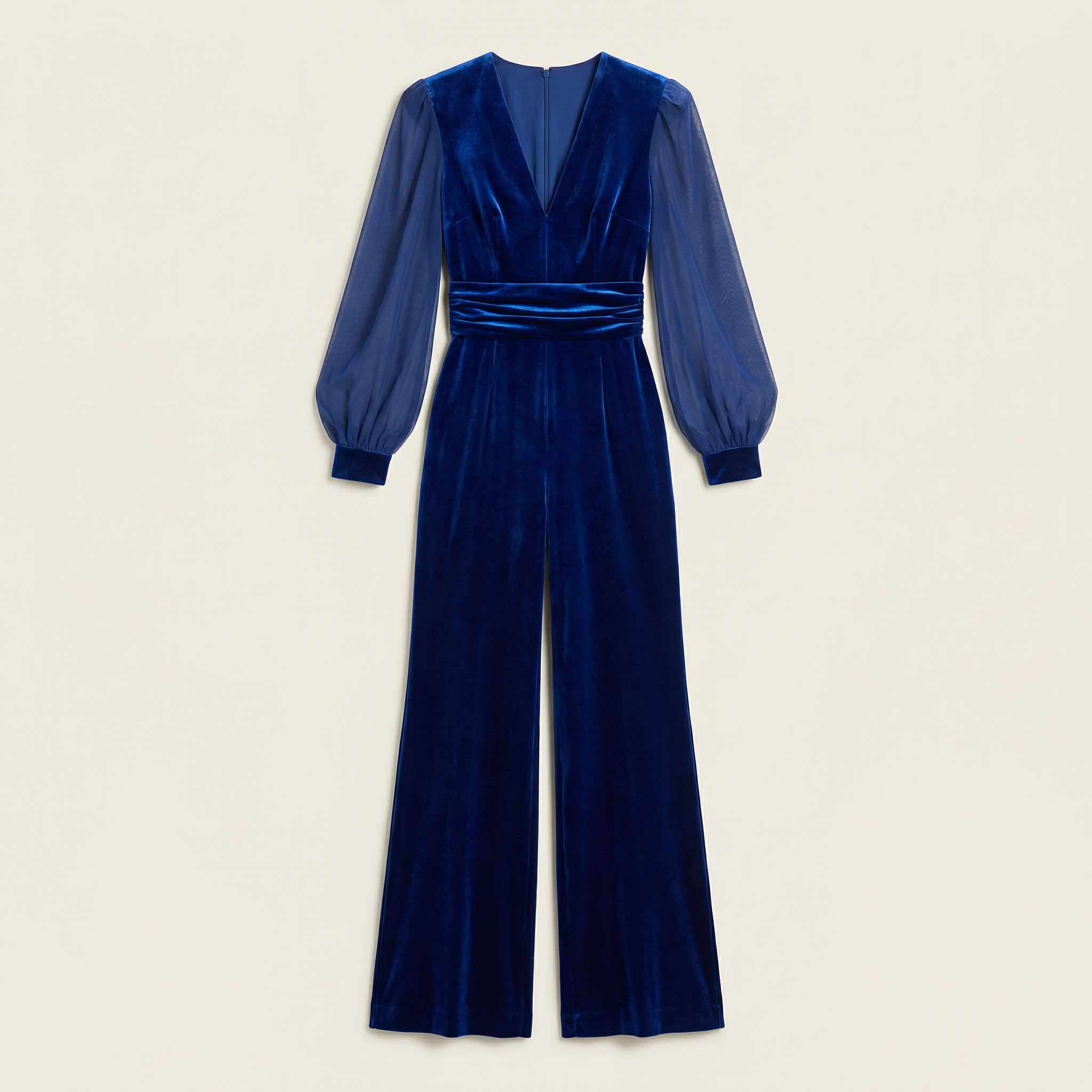 Women’s Long-Sleeve Jumpsuit – V-Neck Design