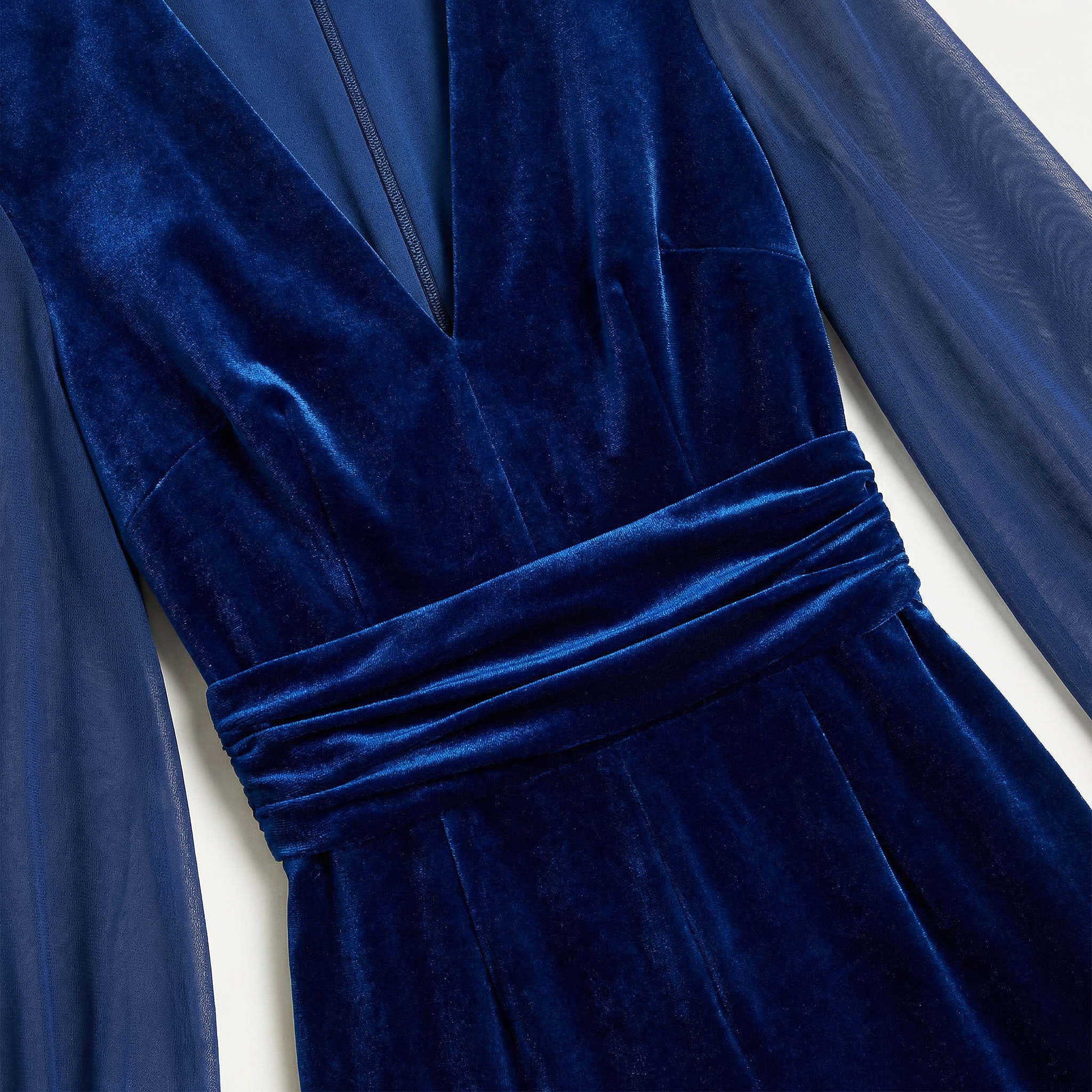 Women’s Long-Sleeve Jumpsuit – V-Neck Design