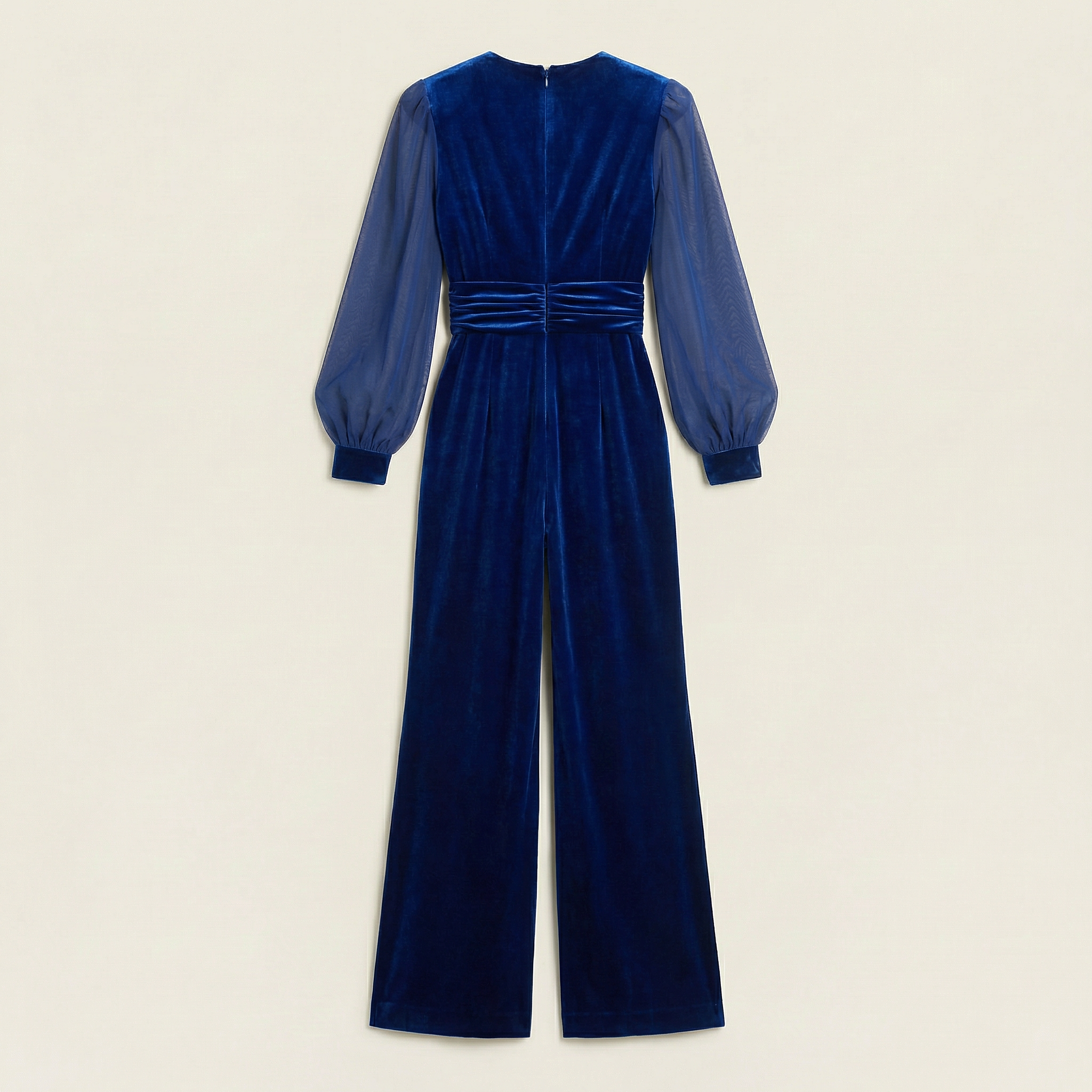 Women’s Long-Sleeve Jumpsuit – V-Neck Design