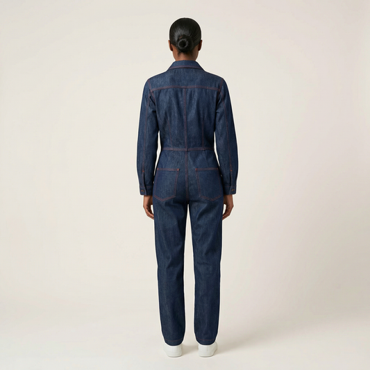 Women’s Long-Sleeve Jumpsuit – Zip Front