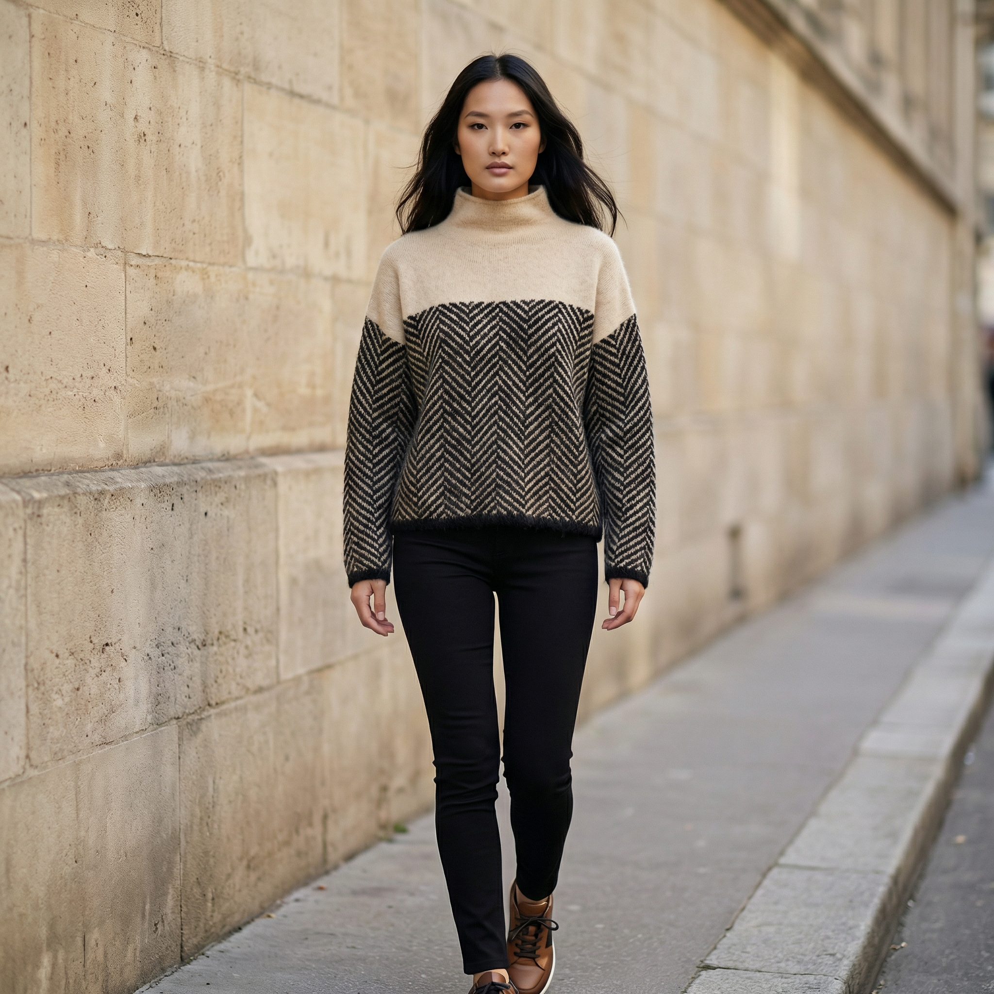 Women’s Long-Sleeve Sweater – High Neck