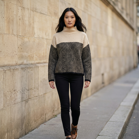 Women’s Long-Sleeve Sweater – High Neck