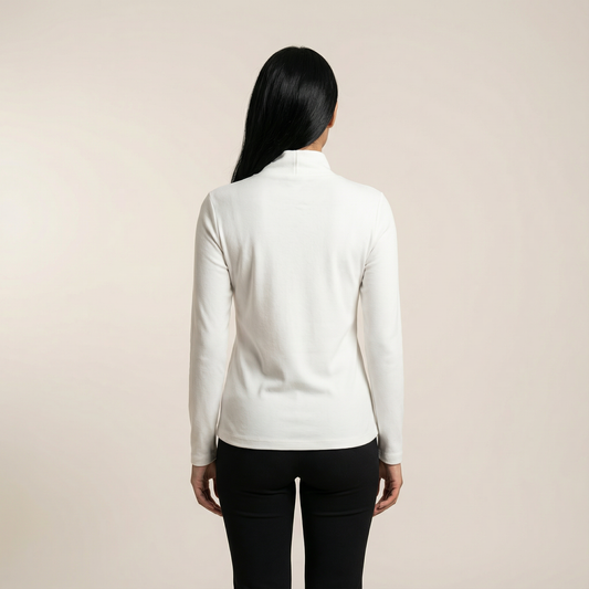Women’s Long-Sleeve Sweater – High Neck Design