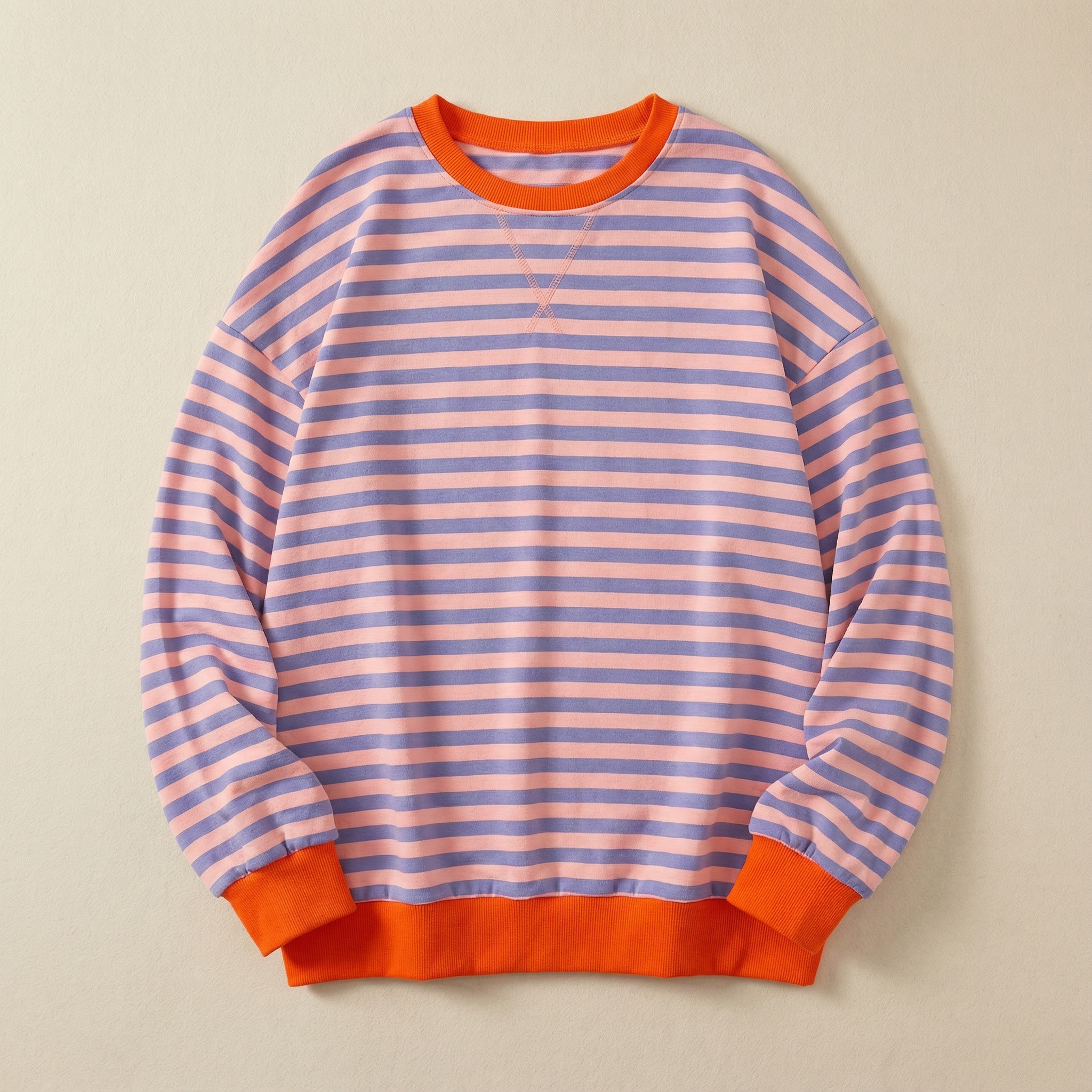 Women’s Long-Sleeve Sweater – Striped Pattern