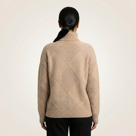 Women’s Long-Sleeve Sweater – Textured Pattern