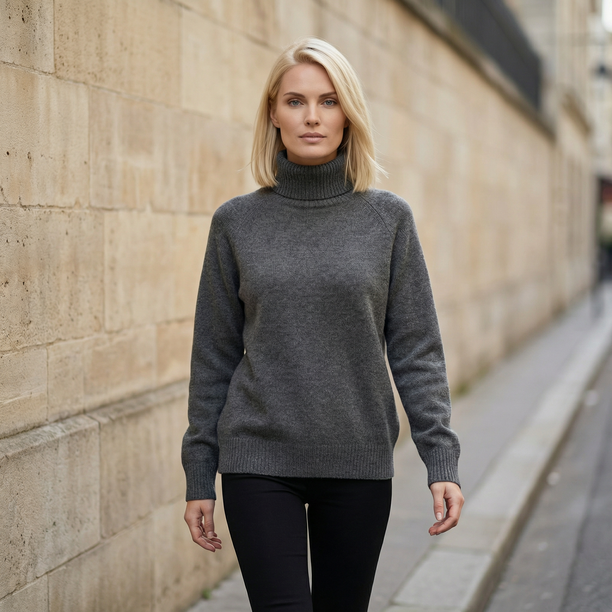 Women’s Long-Sleeve Sweater – Turtleneck Design
