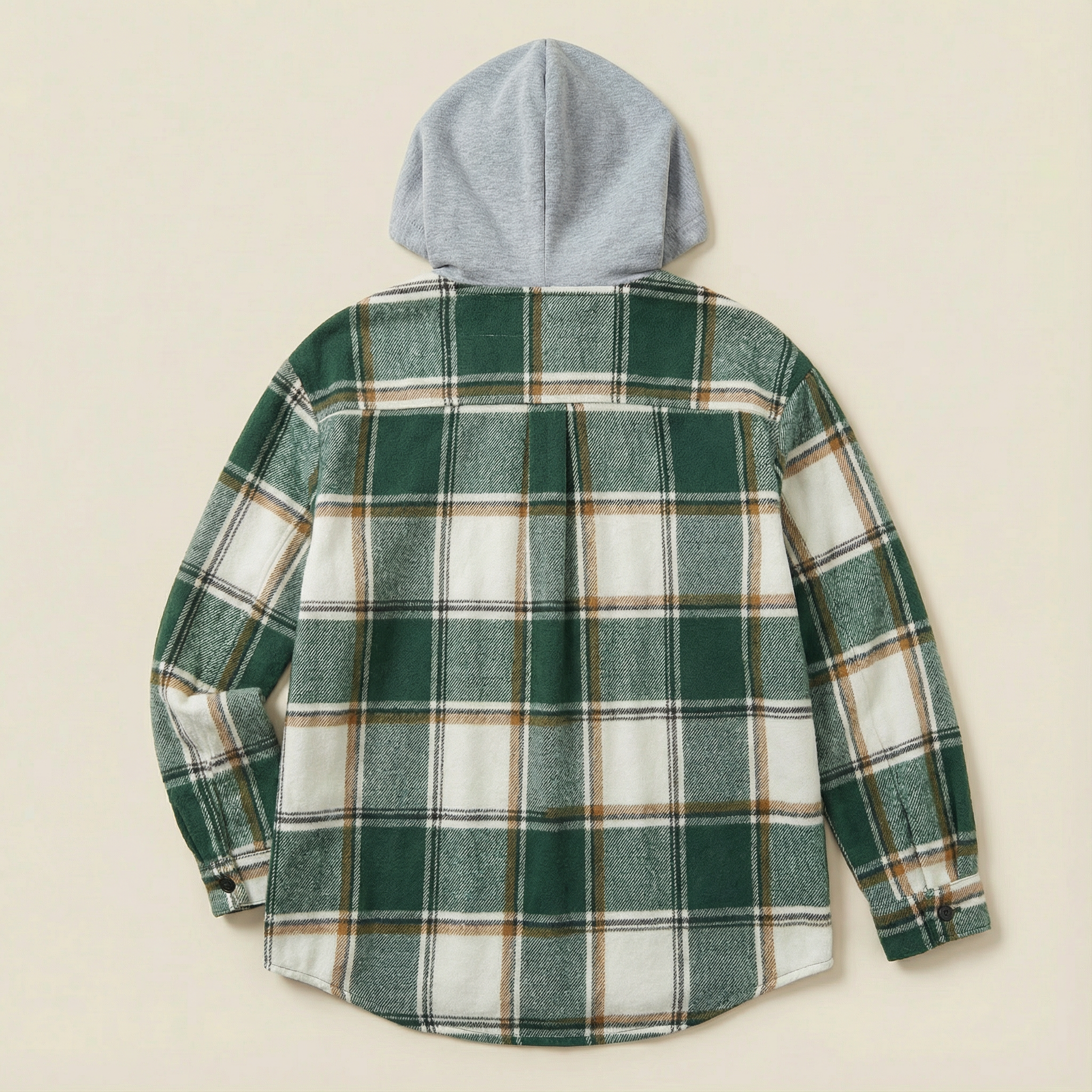 Women’s Plaid Hooded Jacket – Open Front