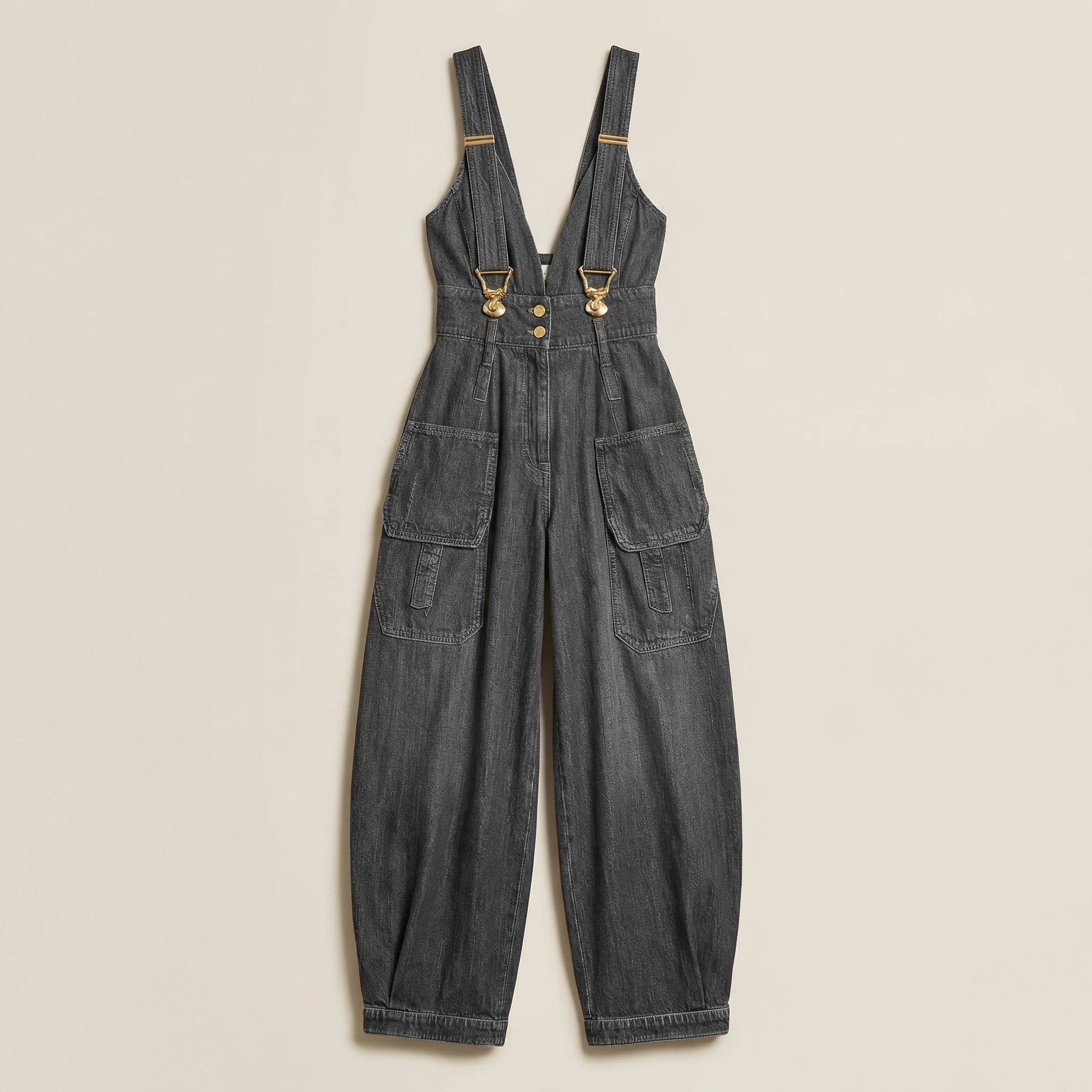Women’s Sleeveless Jumpsuit – Adjustable Shoulder Straps