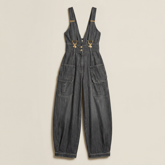 Women’s Sleeveless Jumpsuit – Adjustable Shoulder Straps
