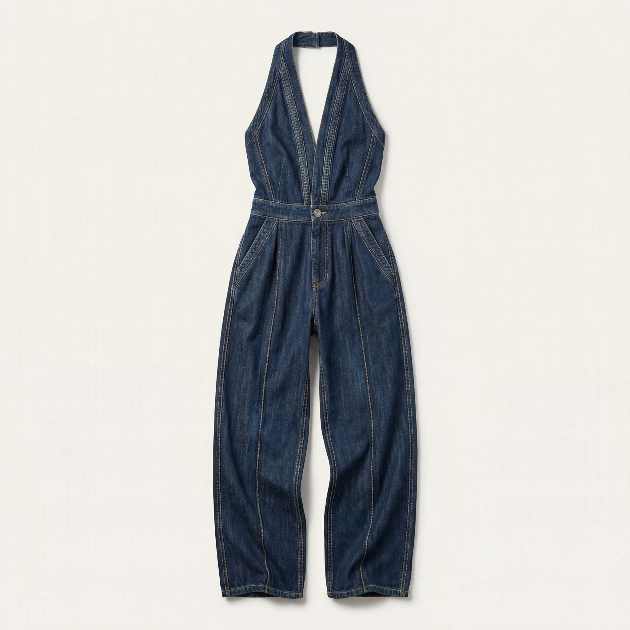 Women’s Sleeveless Jumpsuit – V-Neck Design