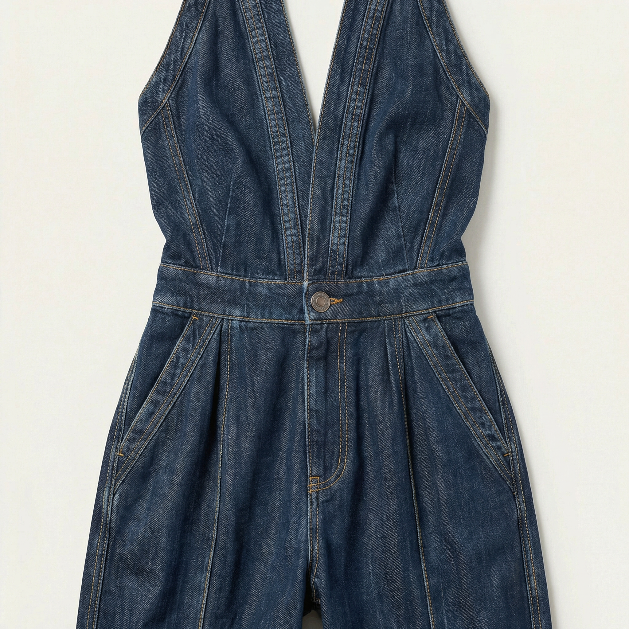 Women’s Sleeveless Jumpsuit – V-Neck Design