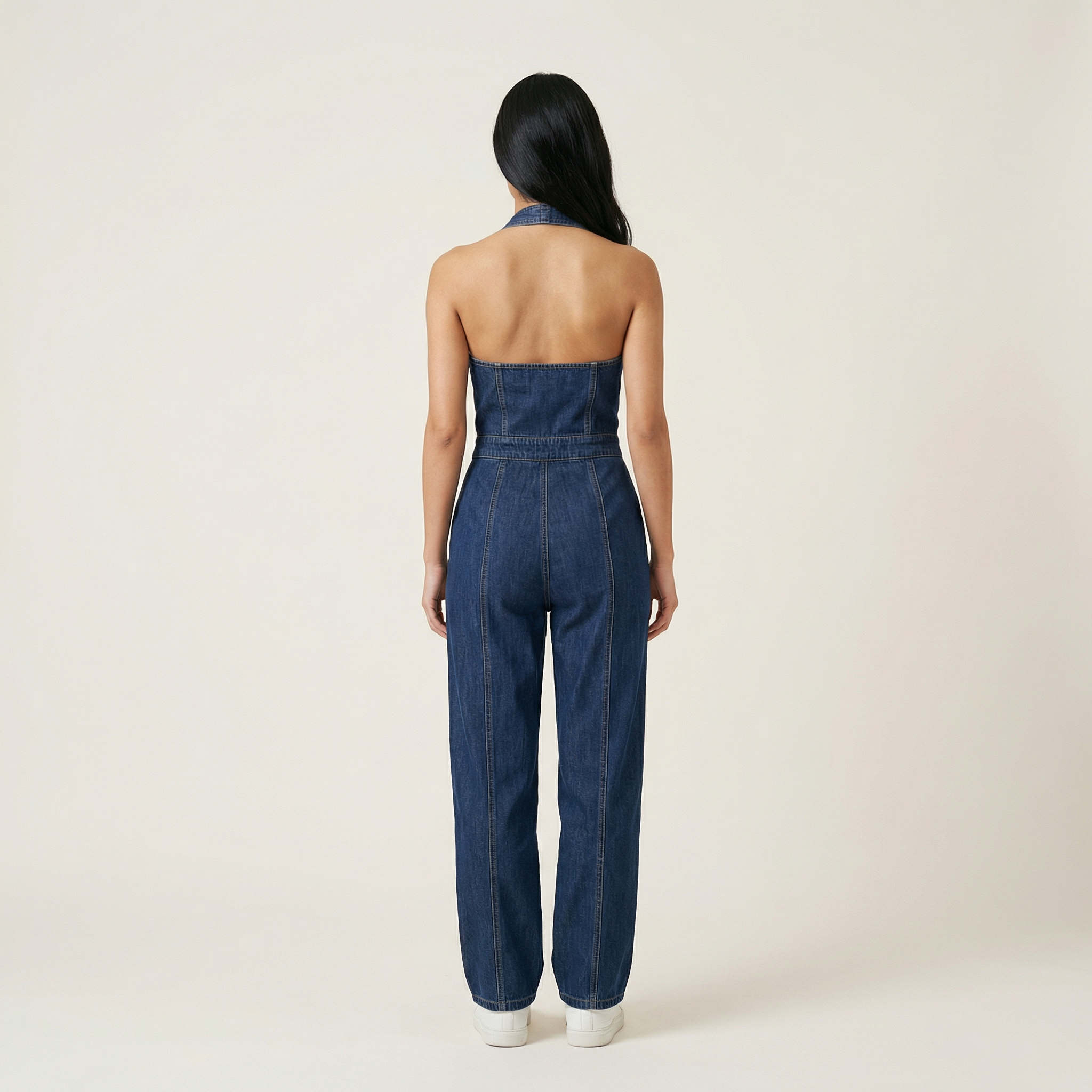 Women’s Sleeveless Jumpsuit – V-Neck Design