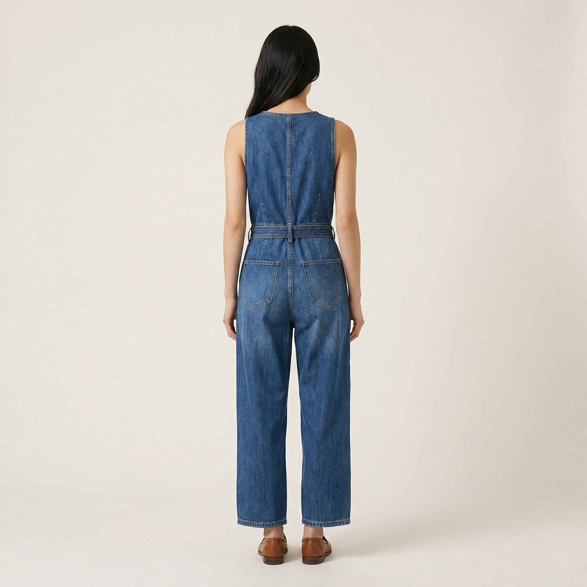 Women’s Sleeveless Jumpsuit – V-Neck Design