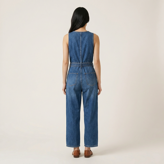 Women’s Sleeveless Jumpsuit – V-Neck Design