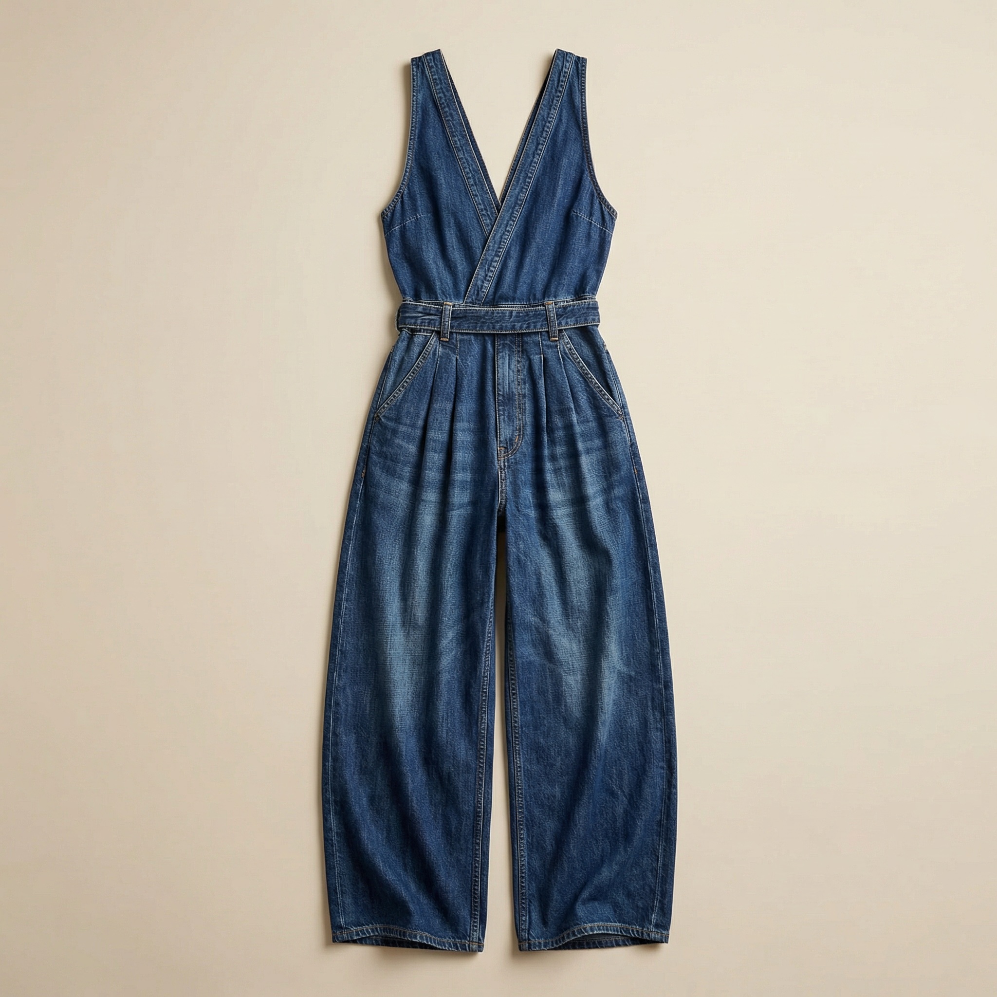 Women’s Sleeveless Jumpsuit – V-Neck Design