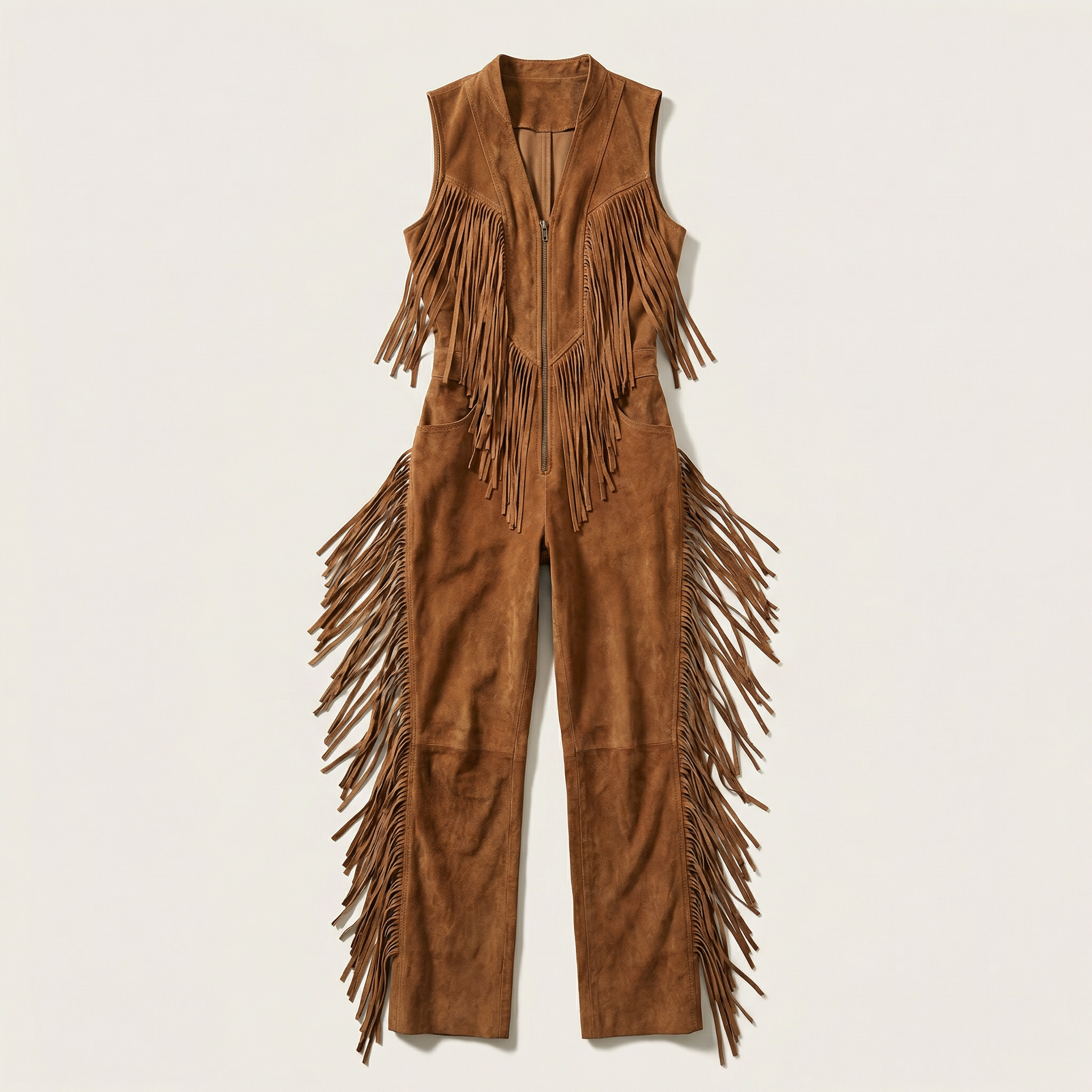 Women’s Sleeveless Jumpsuit – Zip Front