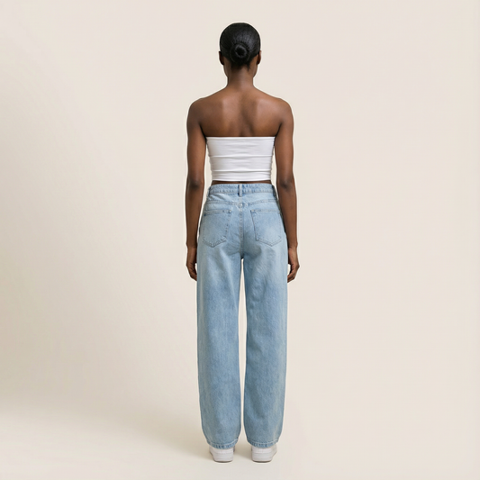 Women’s Straight-Leg Jeans – Low-Rise Waist, Classic Five-Pocket Style