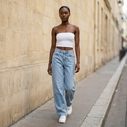 Women’s Straight-Leg Jeans – Low-Rise Waist, Classic Five-Pocket Style