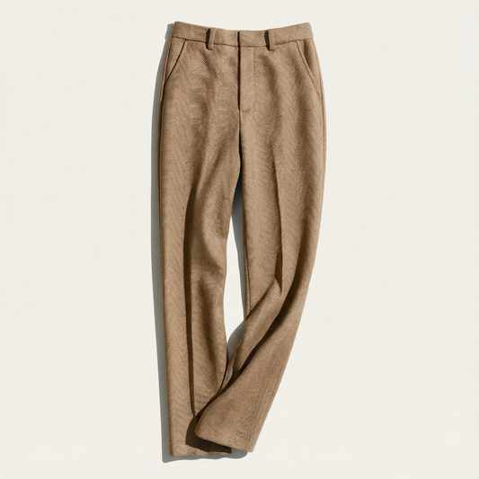 Women’s Trousers – High-Rise Waist, Straight Leg